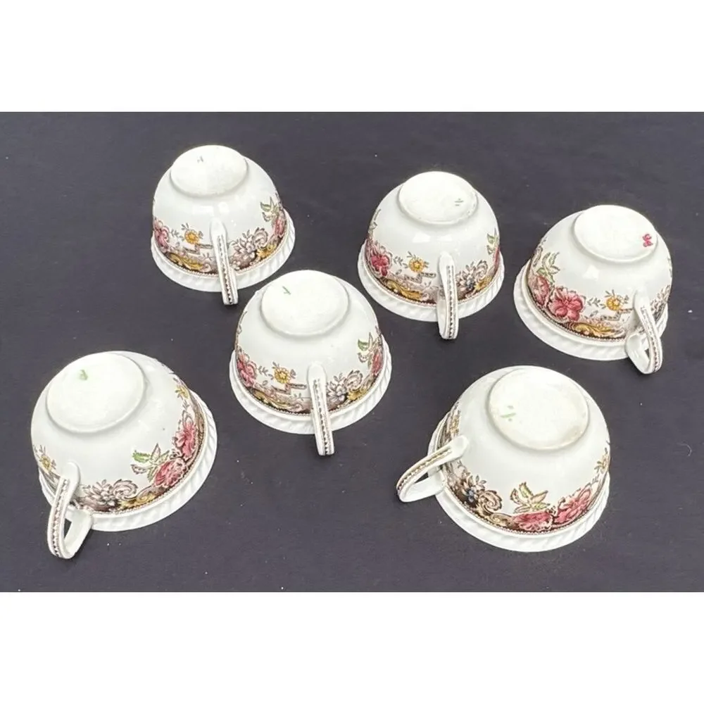 6 Johnson Bros. Devonshire Coffee Tea Cups Mugs Made in England -A83